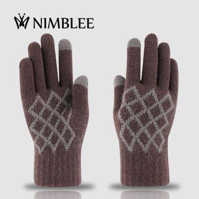 China winter fashion cotton cycling touch screen designer sports touchntuff thermal touchscreen custom warm gloves knitted glove for sale