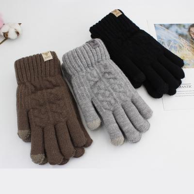 China High quality winter thermal woolen mens touch screen wholesale gloves warm cotton hand glove manufacturer winter gloves for sale