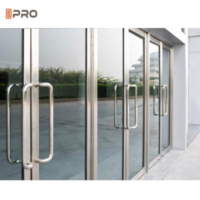 China Sound Insulation Aluminium Double Swing Door With Frosted Glass for sale