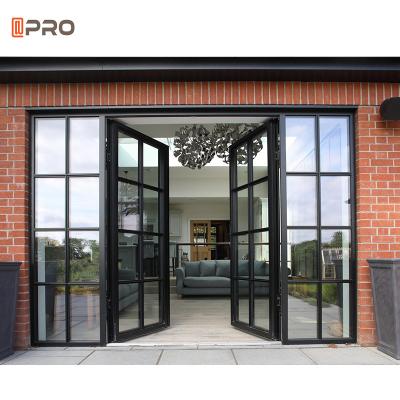 China 6063 Aluminium Hinged Doors Customize Entry Panoramic Swing Door With Lock for sale