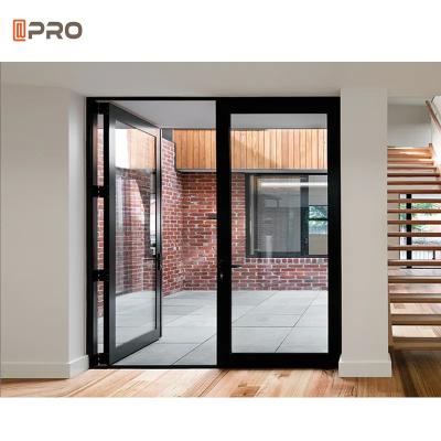 China Double Glazed Aluminium Glass Hinged Door Garden Door Exterior Anti-noise Hinges Door for sale