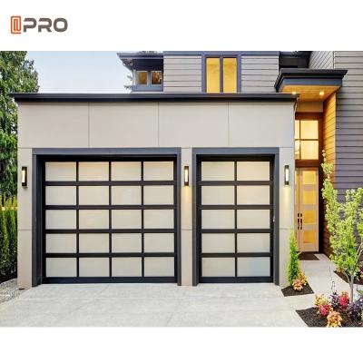 China Modern Smart Aluminum Garage Door 8x7 Glass Industrial Sectional Garage Doors for sale