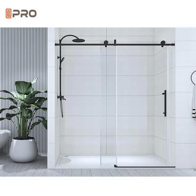 China 1.4mm  thinkness Aluminium Bathroom Doors Hotel Sliding Interior Frameless Toilet Glass Door for sale