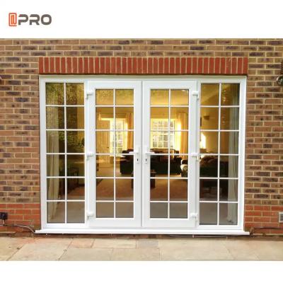 China Double Glazed Glass Front Aluminium French Doors Exterior Modern Casement Door for sale