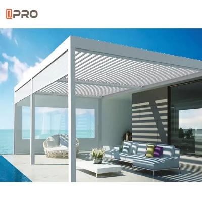 China Motorised Outdoor Aluminium Louvered Roof Pergola Bioclimatique Garden Arbours Pergolas for sale