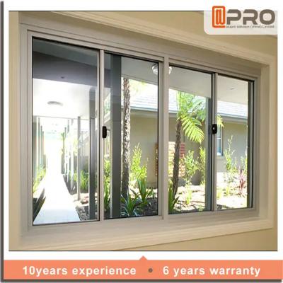 China 1.4mm-2.0mm Wall Aluminum Sliding Windows with Double Glass Insect Screen for sale