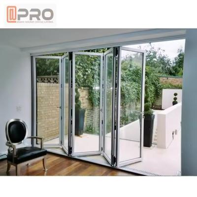 China Balcony Aluminum Sliding Doors Glass Aluminum Door Entrance Folding Door Aluminium Bifold Patio With Mosquito Net For Ho for sale