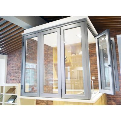 China Custom Made High Security Aluminum Bifold Windows With Multi Point Locking for sale