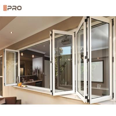 China Ventana de aluminio bi plegable ventana de vidrio bi plegable con seguridad y patrones de apertura flexibles en venta