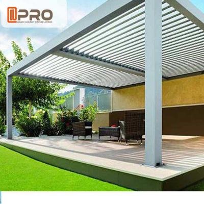 China Outdoor Motorized Modern White Pergola , Powder Coated Aluminum Pergola for sale