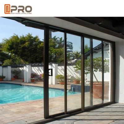 China Weather Proof Aluminium Sliding Glass Doors 4-12MM Glass Thickness Iron sliding door sliding door track system for sale