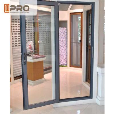 China Long Life Span Tempered Glass Door , Double Swing Modern Aluminium Doors hinges types exterior hinges for sale