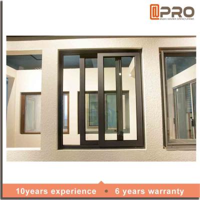 China Windows de desplazamiento esmaltado doble impermeable, el polvo de desplazamiento horizontal de aluminio de Windows cubrió la ventana de desplazamiento de aluminio en venta