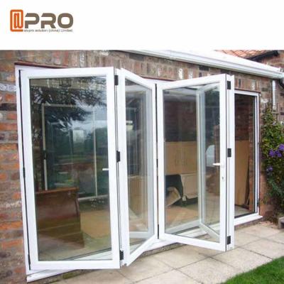 China Low - E Glass Aluminum Folding Doors / Accordion Folding Doors Custom White Color for sale