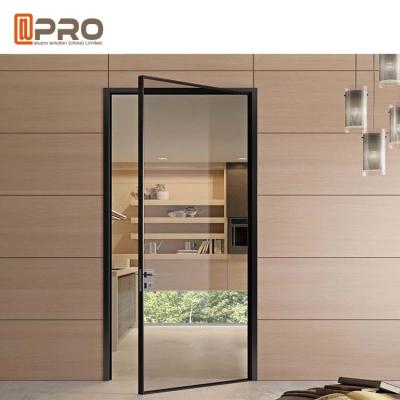 China Black Color Powder Coated Aluminium Glass Hinged Door For Housing Project Door hinge black hinge for bifold doors for sale