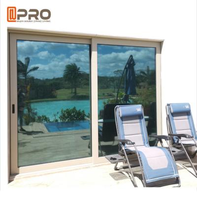 China Balcony Sliding Glass Patio Doors Hurricane Proof Impact Aluminum Metal Frame double sliding glass door for sale