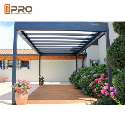 China 3x3m Modern Aluminum Pergola , Motorised Retractable Sliding And Folding Louvered Bio - Climatic Pergola for sale