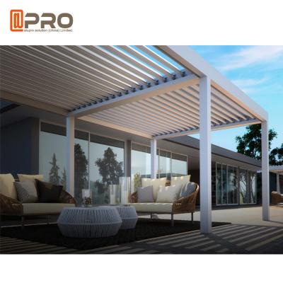 China Aluminum Waterproof Sunshade Pergola Aluminium Outdoor With Adjustable Louvers for sale