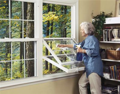 China Thermaldefekter doppelter einzelner Hung Sliding Window With Insect-Glasschirm zu verkaufen