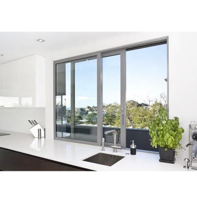 China AS 2208 Single Glass Aluminium Sliding Windows Double Glazed for sale