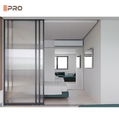 China Slim Aluminum Frame Sliding Glass Door For Wardrobe / Bedroom for sale