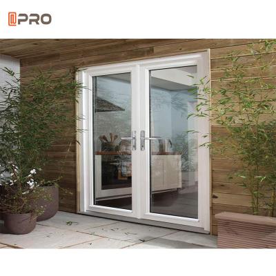 China Aluminum Glass Hinged Door Double Entrance Casement Door For Toilet for sale