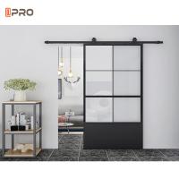 China Black Soundproof Indoor Sliding Glass Shower Barn Doors for sale