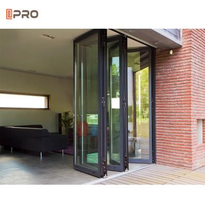 China Double / Single Glass Aluminum Frameless Glass Folding Door for sale