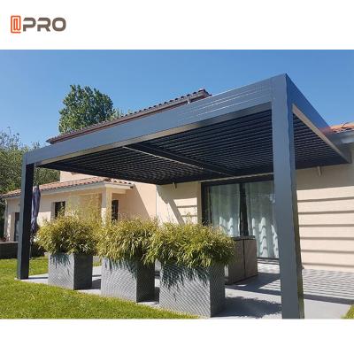 China Motorised Outdoor Gazebo Modern Aluminium Louvre Roof Bioclimatic Pergola for sale