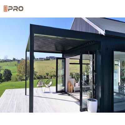 China 4x4m Modern Aluminum Pergola Opening Louver Roof Gazebo Garden for sale