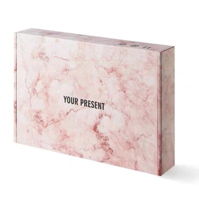 China Recyclable Pink Cardboard Corrugated Marble Packing Boxes Recyclable Mailers Printing Custom Size Logo Shipping Box for sale