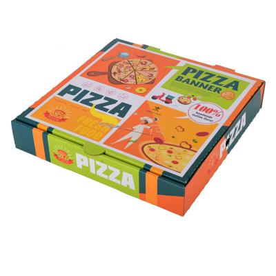 China Recyclable Custom Design Food Box Corrugated Brown Paper Pizza Box for sale