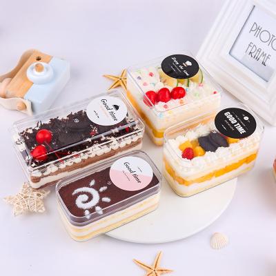 China Recyclable Hot Selling Transparent Square Dessert Boxes Disposable Clear Candy Box Food Cookie Plastic Packing Boxes for sale