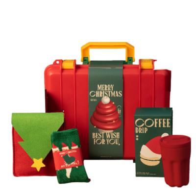 China Popular Creative Christmas Flight Chess Puzzle Christmas Stocking Thermos Wholesale Gift Set for sale