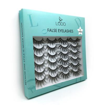 China 2021 QUEENA False Eyelashes Natural Thick Natural Imitation Eyelashes Wholesale 12 Pair False Eyelashes for sale