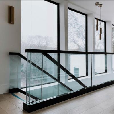 China New Design Modern Custom Aluminum U Channel Deck Railing Outdoor Glass Railing for sale