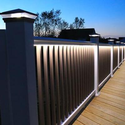 China Customized Modern Outdoor Design Balcony Modern Glass Balustrade With Led Light for sale