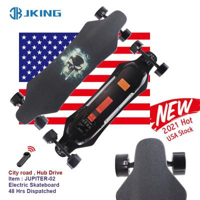 China Electric-US Warehouse Jupiter-02 Skateboard Hub Motor 450W Skate Board Direct Drive Longboard Adult Brushless Electric Skateboard for sale