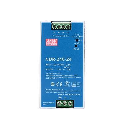 China THIN & Economical DIN PIT 24V 10A MID Rail Power Supply Switching Power Supply DIN RAIL Power Supply NDR-240-24 24v Din Rail for sale