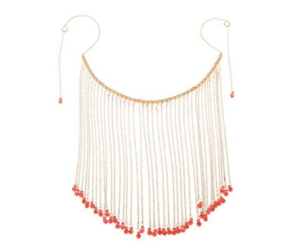 China Long Isolation Dense Tassel Face Chain Beaded Veil For Dancer &Wedding Accessories for sale