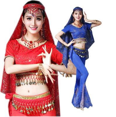 China Newest Performance Practice Belly Dance Horn Pants Costume For Women Indian Dance Show for sale