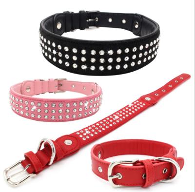 China Durable PU Dog Collar Pet Wide Appearance For Medium And Large Dogs for sale