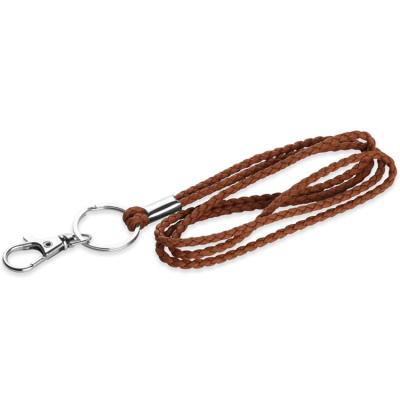 China Strong PU Office Collar Lanyard With Clip And Key Chain For Keys for sale