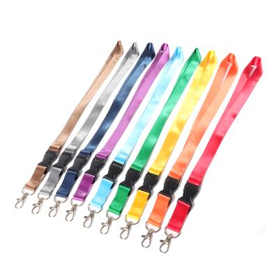 China Polyester Customized Plain Lanyard With Plastic Buckle for sale