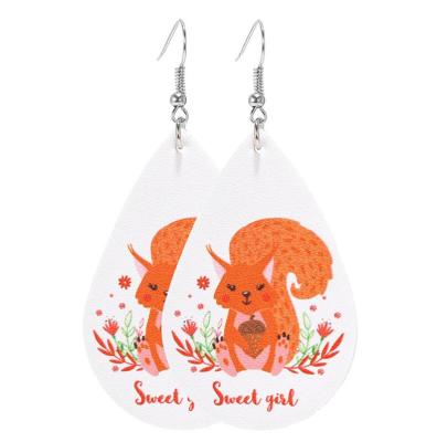 China FASHIONABLE PU Leather Pumpkin Dangle Earrings for sale