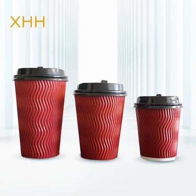 China Disposable Hot Black Disposable Coffee Paper Cup Wall Double Gold Foil Stamping Custom Logo Craft Gsm Style All Time Packaging 4oz 8oz 12oz for sale