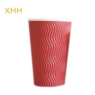 China DOUBLE WALL Double Wall Cup Wrapping Paper For Hot Coffee With Plastic Cover Customization Printing 8oz 12oz 16oz Gold Customized Craft LOGO for sale