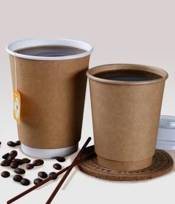 China Double Paper Cup Pape Paper Disposable Wrapping Paper Cup For Hot Coffee With Plastic Cover Customization Printing 8oz 12oz 16oz Wholesale for sale