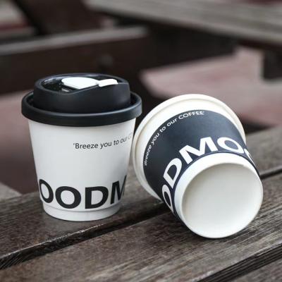 China 8oz 12oz 16oz Disposable Eco Friendly Flexo Printing Kraft Paper Double Disposable Wallpaper Cup With Lids for sale