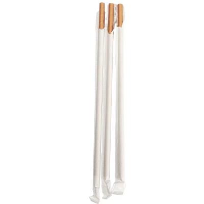 China Disposable Disposable Kraft Paper Straw Wrapped Biodegradable Disposable Bamboo Kraft Drinking Straws for sale